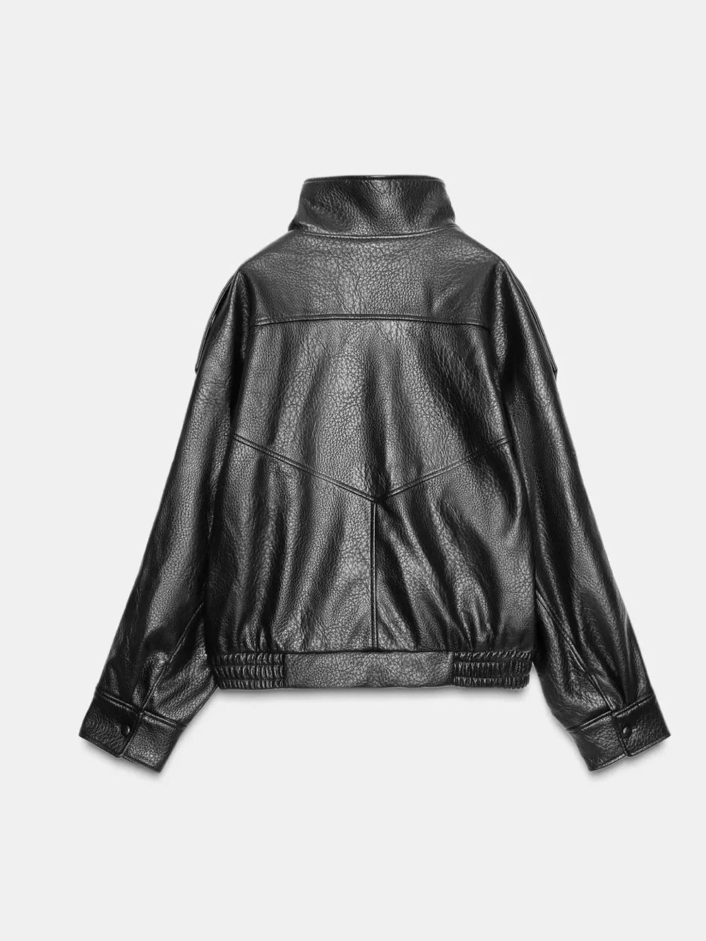 Zara Black Faux Leather Jacket - Picture 2 of 4